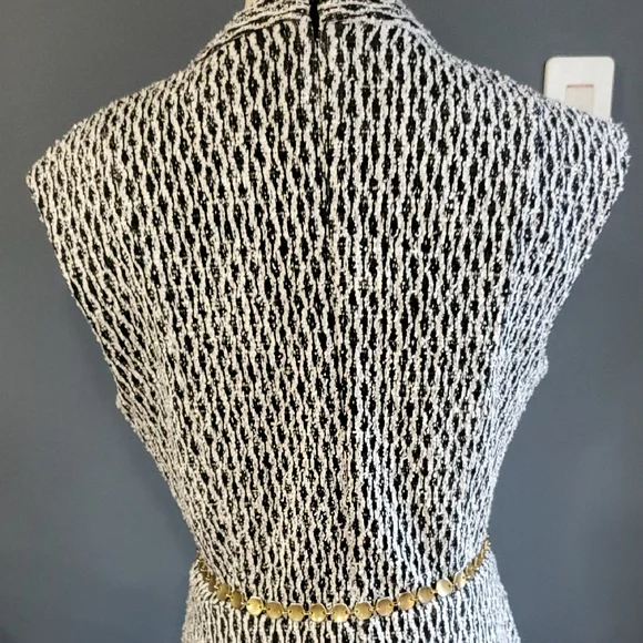 Andrew Marc Black and White Sleeveless Midi Dress - Picture 12 of 17